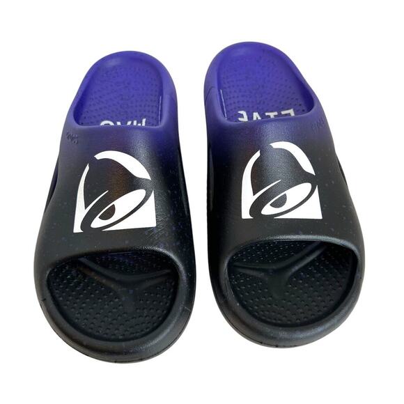 CROCS Taco Bell x Crocs Mellow Slide Live Mas in Ultra Violet & Black Size 7 - Picture 1 of 16